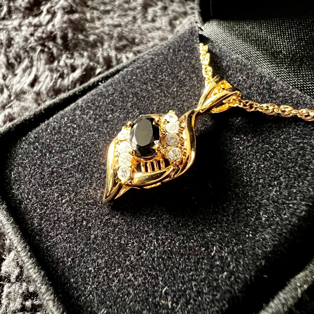 Elegant Gold and Black Necklace